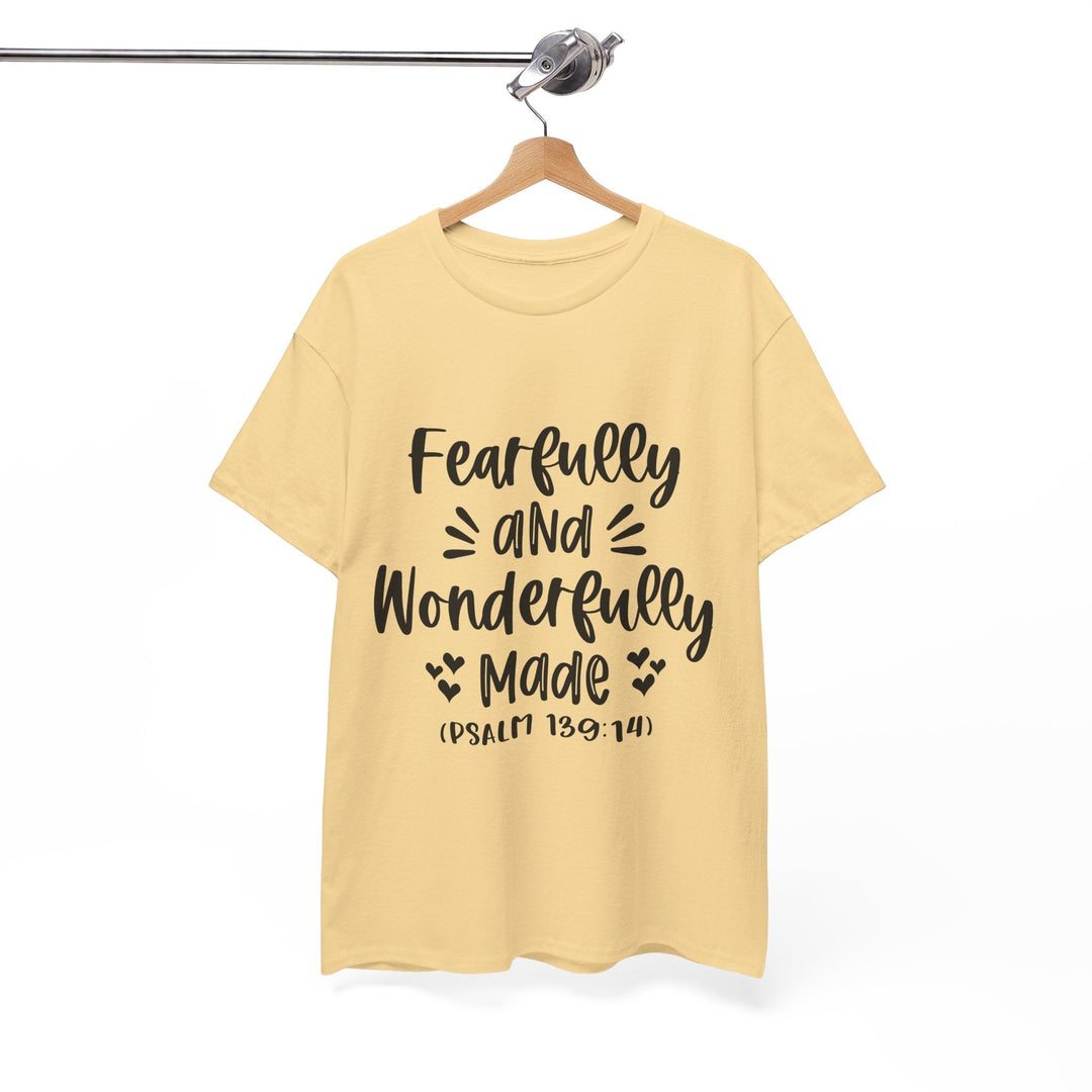 Fearfully And Wonderfully Made Unisex Heavy Cotton Tee - Faith Scripture Gift | Gifts Of Words
