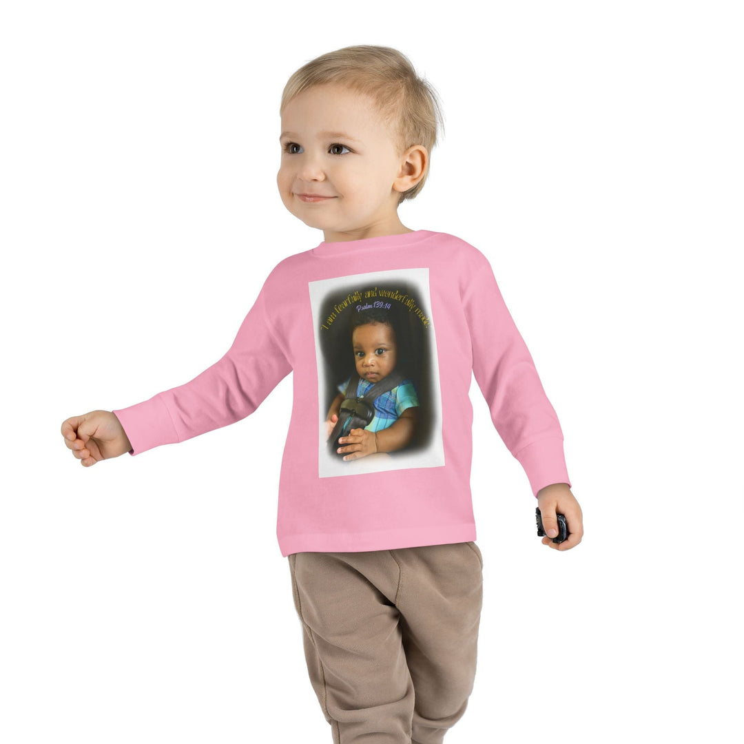 I am fearfally |Toddler Long Sleeve Tee - Faith Scripture Gift | Gifts Of Words