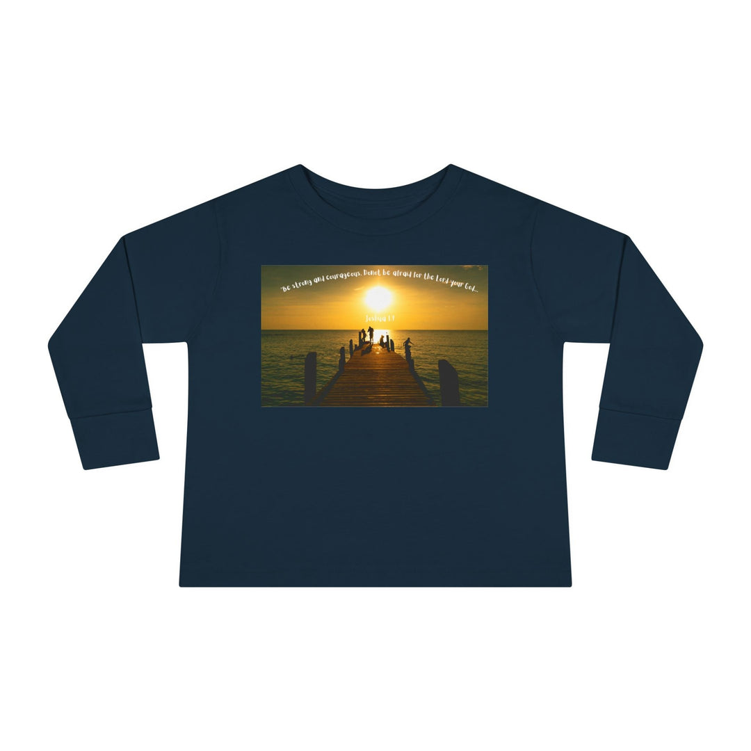 Be Strong |Toddler Long Sleeve Tee - Faith Scripture Gift | Gifts Of Words