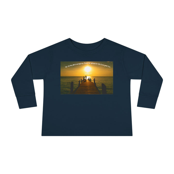 Be Strong |Toddler Long Sleeve Tee - Faith Scripture Gift | Gifts Of Words