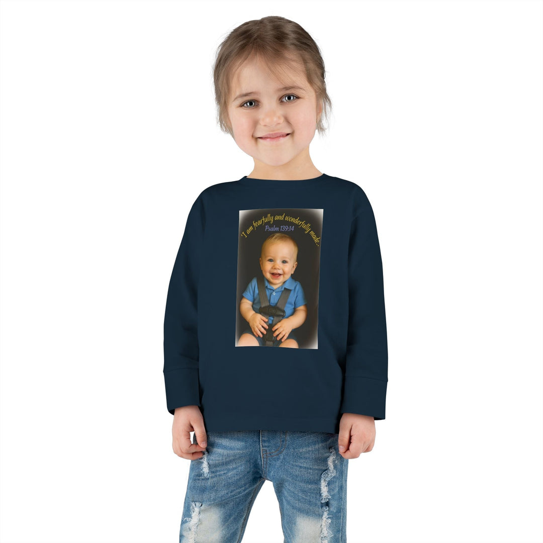 I am fearfally |Toddler Long Sleeve Tee - Faith Scripture Gift | Gifts Of Words
