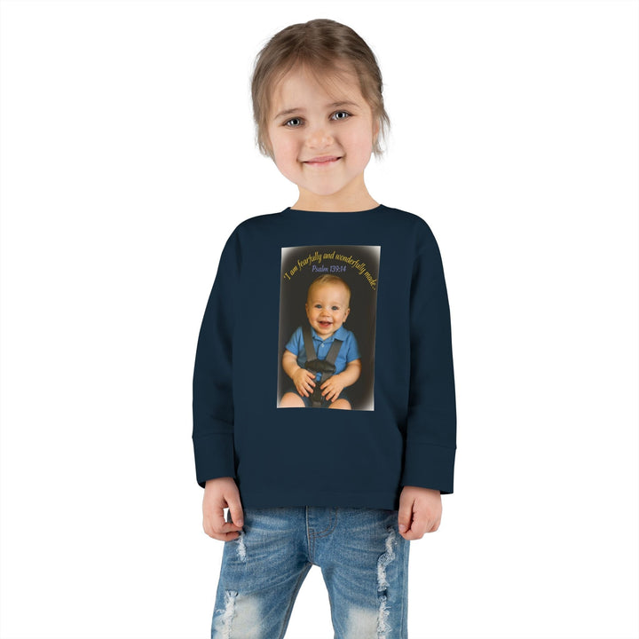 I am fearfally |Toddler Long Sleeve Tee - Faith Scripture Gift | Gifts Of Words