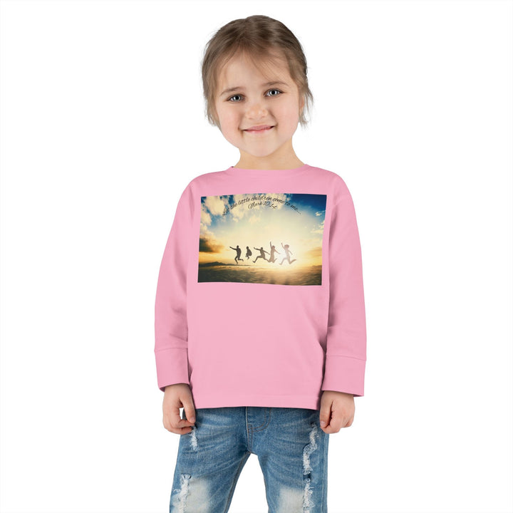 Let the little children come to me |Toddler Long Sleeve Tee - Faith Scripture Gift | Gifts Of Words