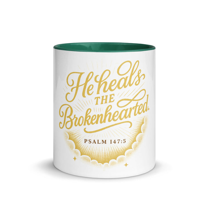 He heals the brokenhearted mug - Faith Scripture Gift | Gifts Of Words