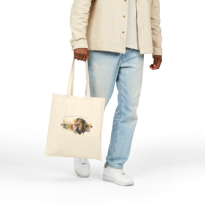 Cotton Canvas Tote Bag 100% Heavy Duty Cotton 15x16 Reusable Eco Shopping Bag with Long Handles Natural & White Options - Faith Scripture Gift | Gifts Of Words