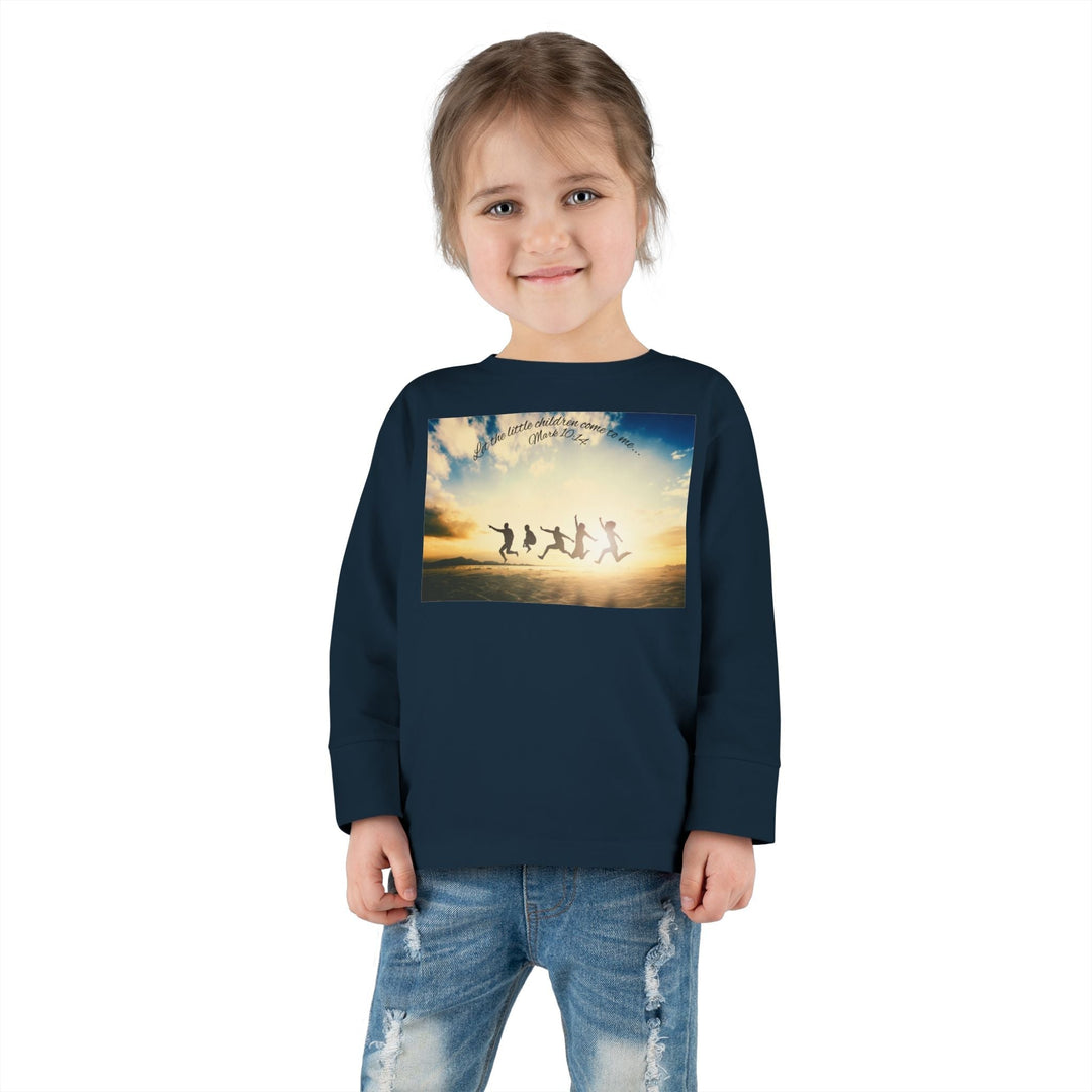 Let the little children come to me |Toddler Long Sleeve Tee - Faith Scripture Gift | Gifts Of Words