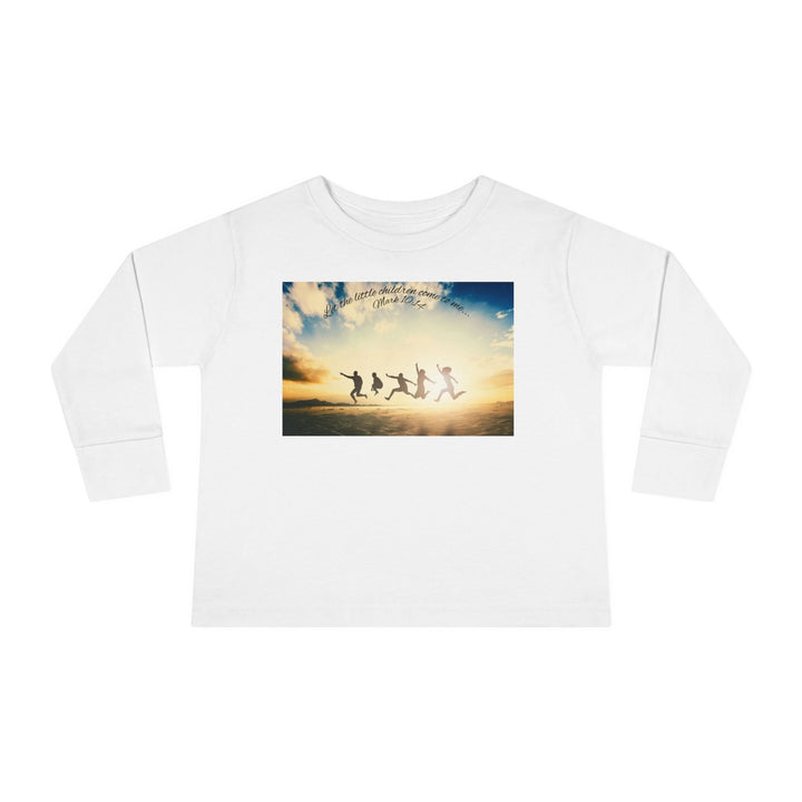 Let the little children come to me |Toddler Long Sleeve Tee - Faith Scripture Gift | Gifts Of Words