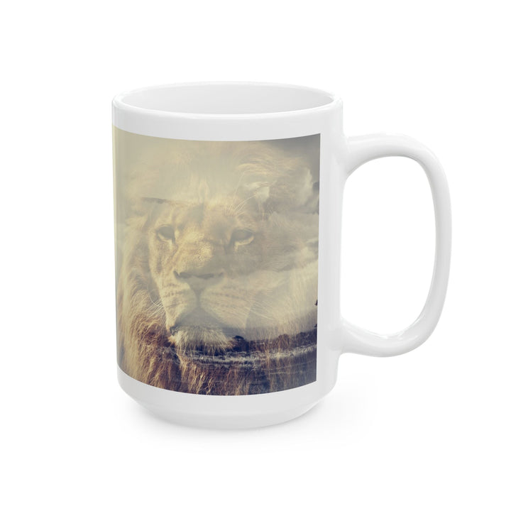 Custom Ceramic Coffee Mug with Lion Print – 11oz & 15oz | BPA-Free, Dishwasher & Microwave Saf - Faith Scripture Gift | Gifts Of Words
