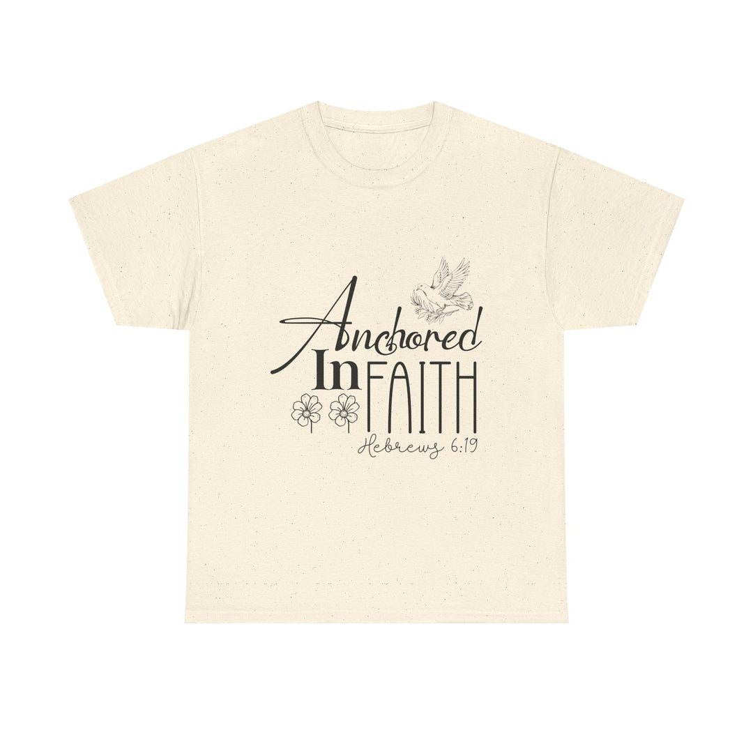 Anchored in Faith Hebrews 6 19-01 Unisex Heavy Cotton Tee - Faith Scripture Gift | Gifts Of Words