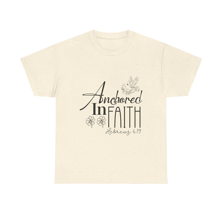 Anchored in Faith Hebrews 6 19-01 Unisex Heavy Cotton Tee - Faith Scripture Gift | Gifts Of Words