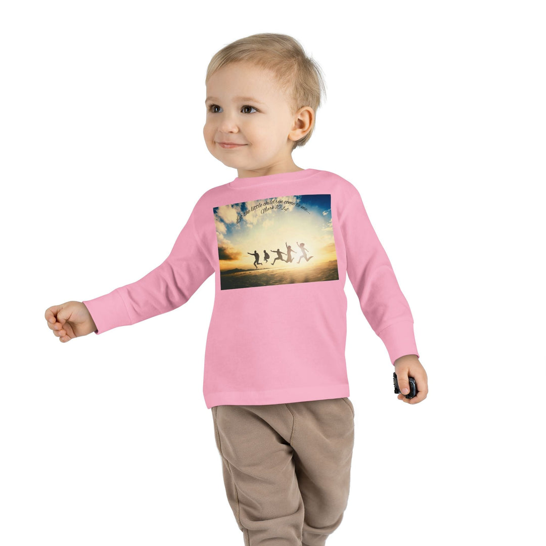 Let the little children come to me |Toddler Long Sleeve Tee - Faith Scripture Gift | Gifts Of Words