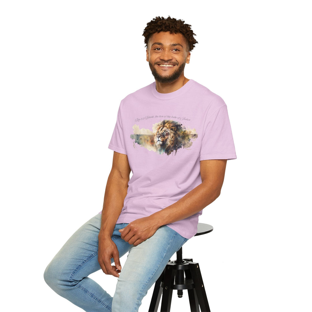 Unisex Christian Lion T-Shirt Rev 5:5 Bible Verse Tee Comfort Colors 1717 Garment-Dyed Shirt  Inspirational Faith Graphic Tee - Faith Scripture Gift | Gifts Of Words