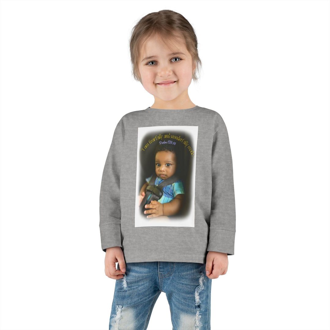 I am fearfally |Toddler Long Sleeve Tee - Faith Scripture Gift | Gifts Of Words