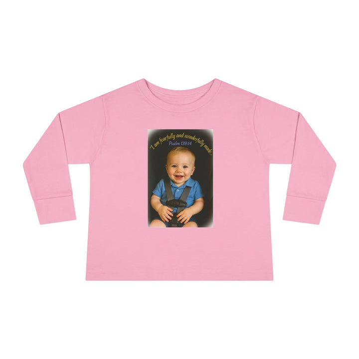 I am fearfally |Toddler Long Sleeve Tee - Faith Scripture Gift | Gifts Of Words