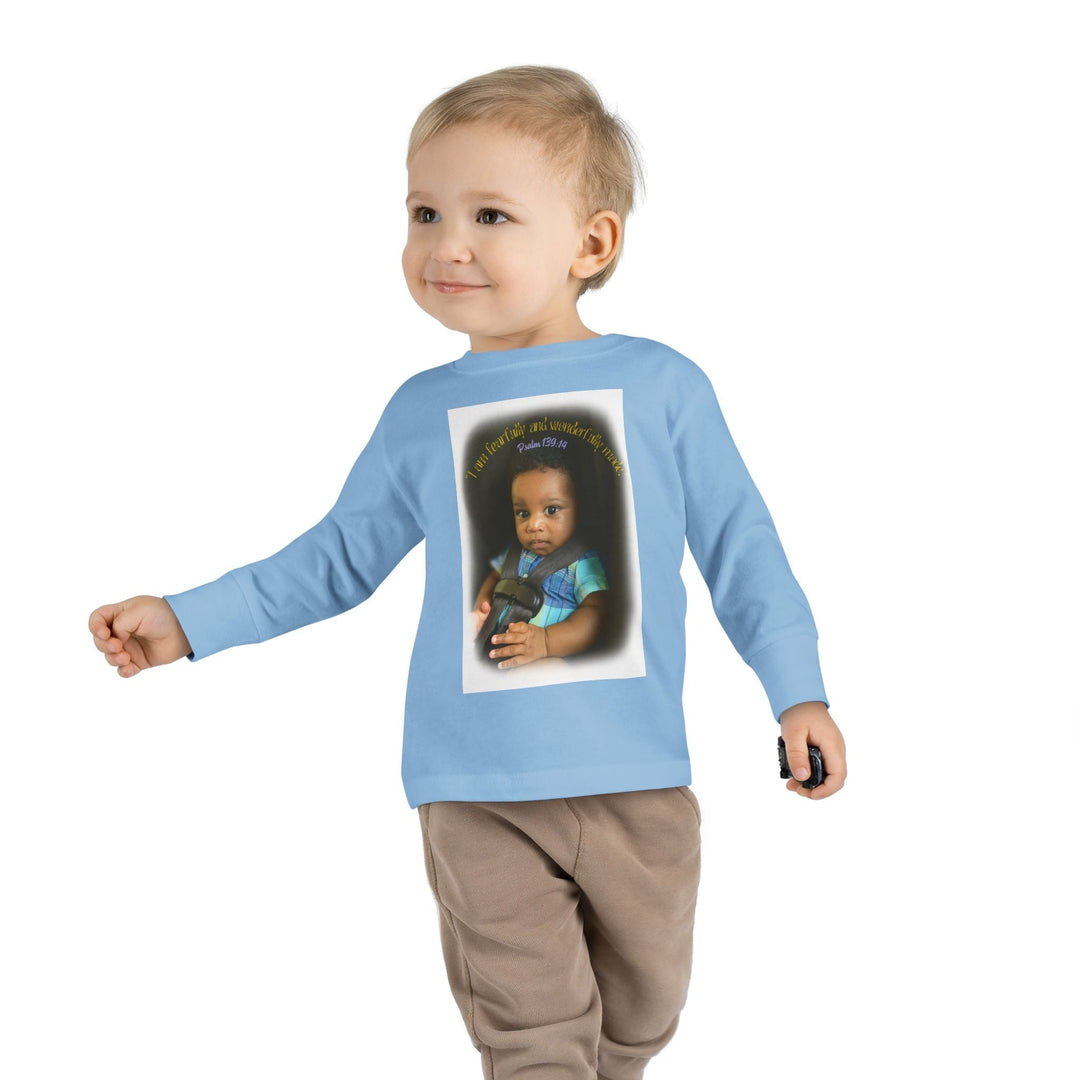 I am fearfally |Toddler Long Sleeve Tee - Faith Scripture Gift | Gifts Of Words