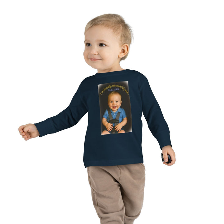 I am fearfally |Toddler Long Sleeve Tee - Faith Scripture Gift | Gifts Of Words