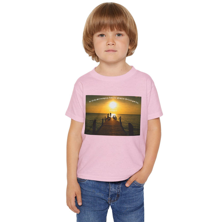 Be strong and courageous | Cotton™ Toddler T-shirt - Faith Scripture Gift | Gifts Of Words