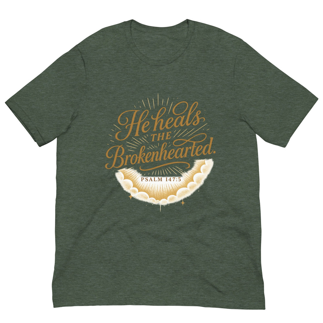 He Heals the Brokenhearted T- Shirt - Faith Scripture Gift | Gifts Of Words