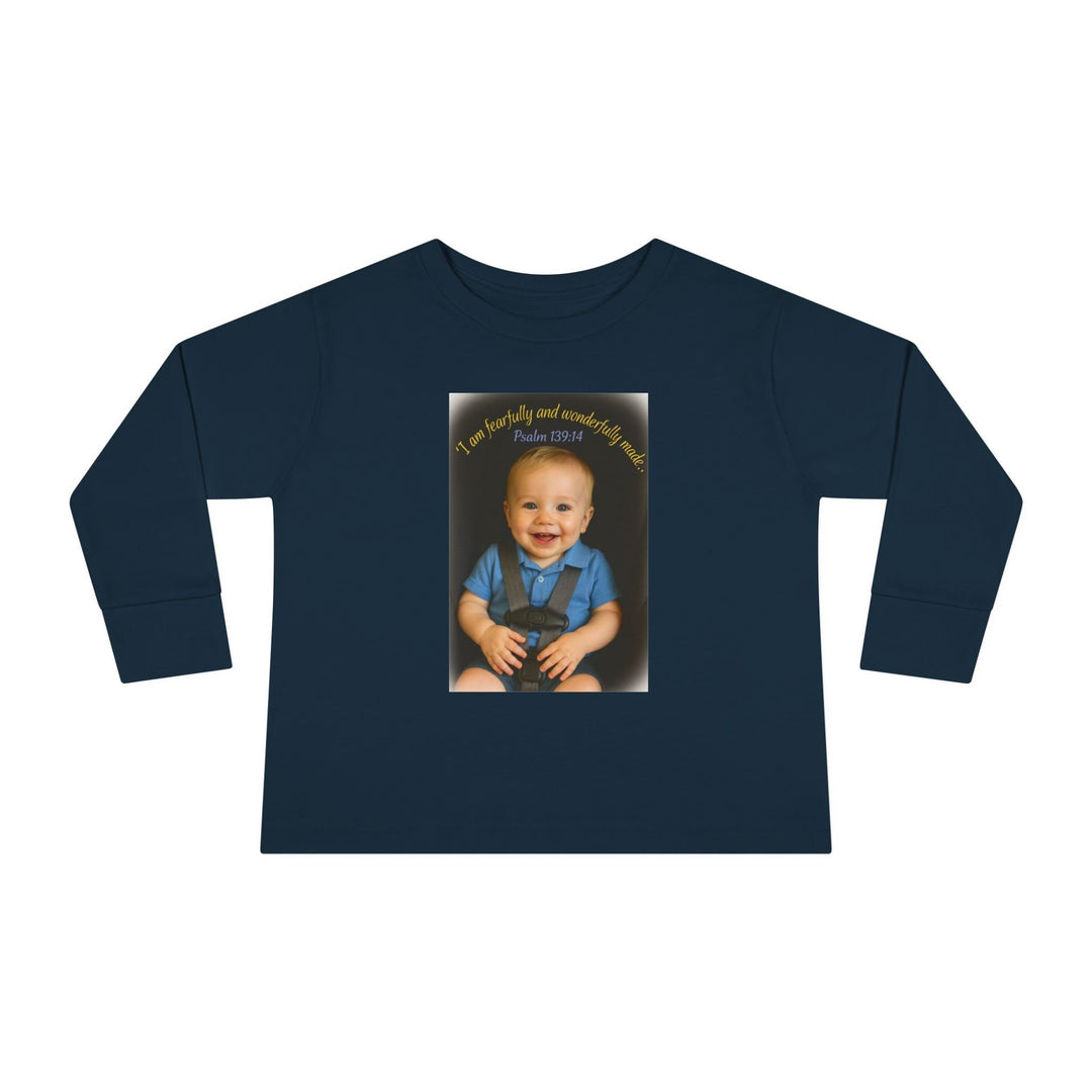 I am fearfally |Toddler Long Sleeve Tee - Faith Scripture Gift | Gifts Of Words