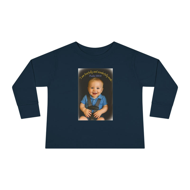I am fearfally |Toddler Long Sleeve Tee - Faith Scripture Gift | Gifts Of Words