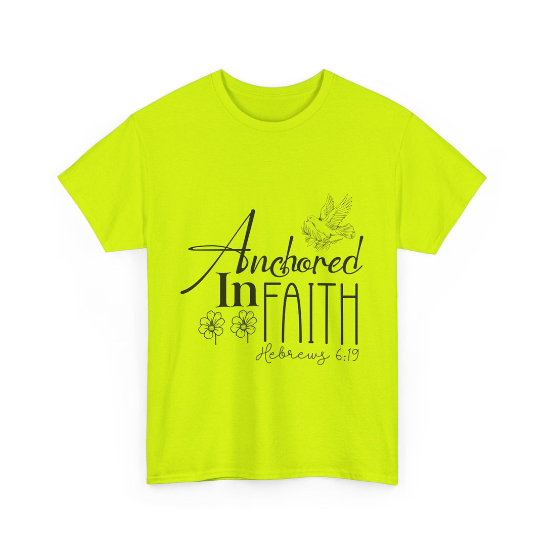 Anchored in Faith Hebrews 6 19-01 Unisex Heavy Cotton Tee - Faith Scripture Gift | Gifts Of Words
