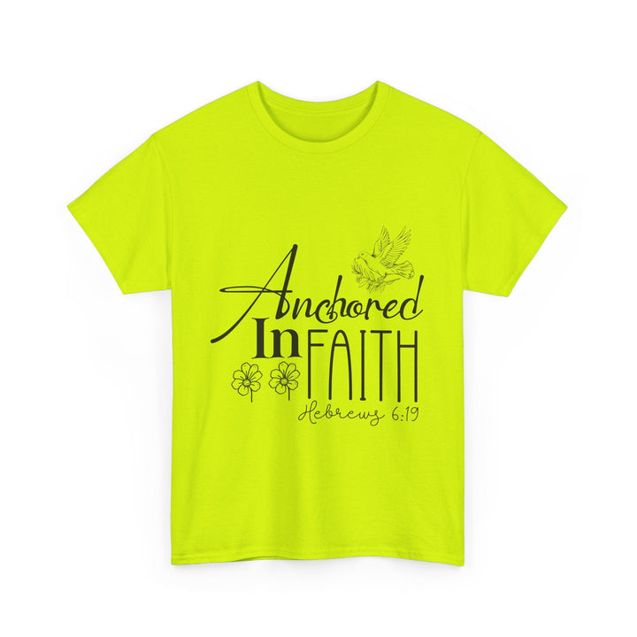 Anchored in Faith Hebrews 6 19-01 Unisex Heavy Cotton Tee - Faith Scripture Gift | Gifts Of Words