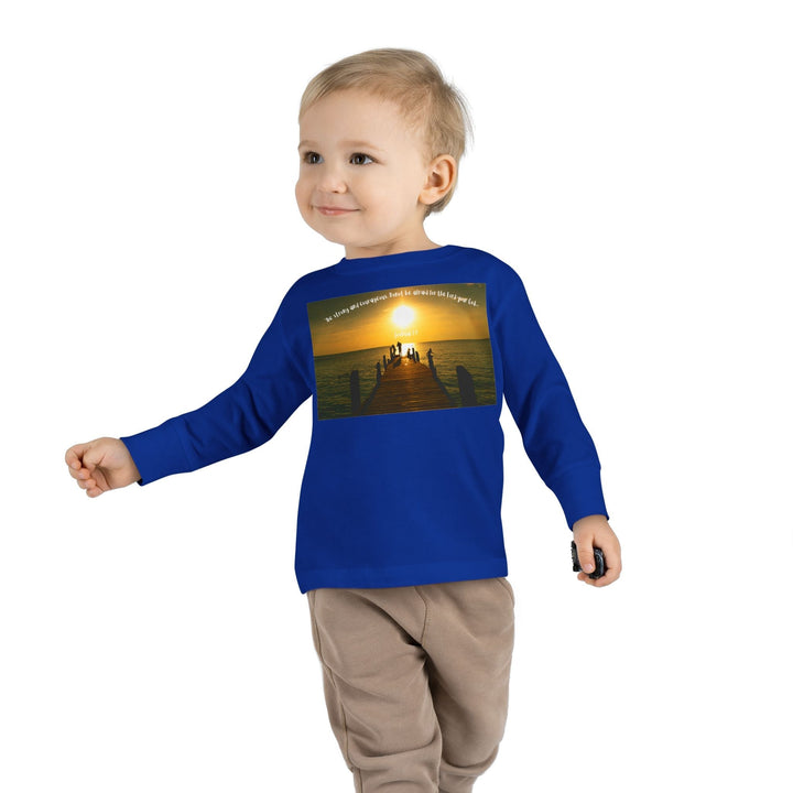 Be Strong |Toddler Long Sleeve Tee - Faith Scripture Gift | Gifts Of Words
