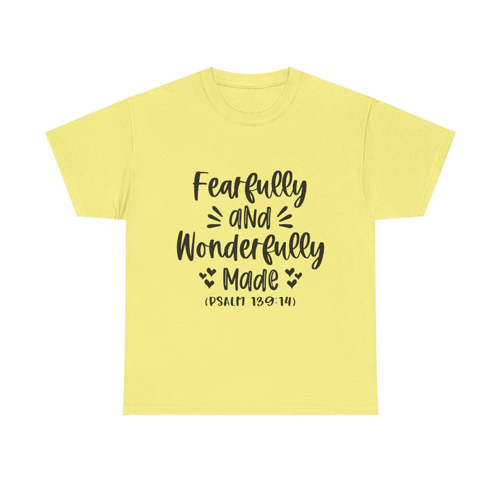 Fearfully And Wonderfully Made Unisex Heavy Cotton Tee - Faith Scripture Gift | Gifts Of Words