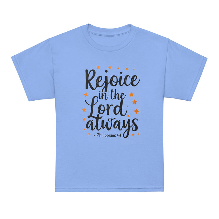 Rejoice Is The Lord Youth t-shirt - Faith Scripture Gift | Gifts Of Words