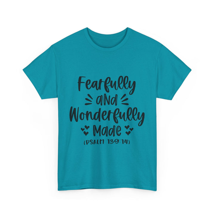 Fearfully And Wonderfully Made Unisex Heavy Cotton Tee - Faith Scripture Gift | Gifts Of Words