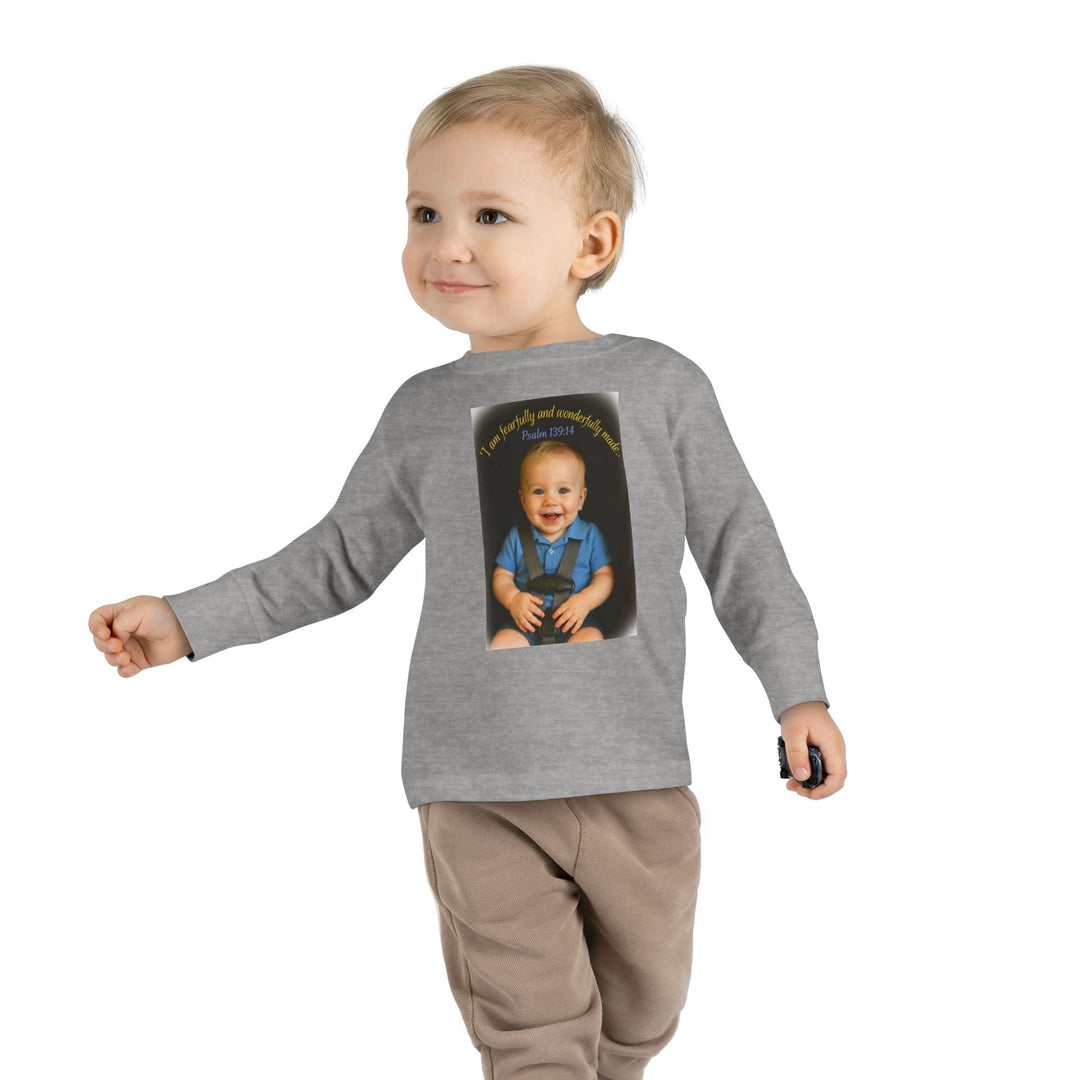 I am fearfally |Toddler Long Sleeve Tee - Faith Scripture Gift | Gifts Of Words