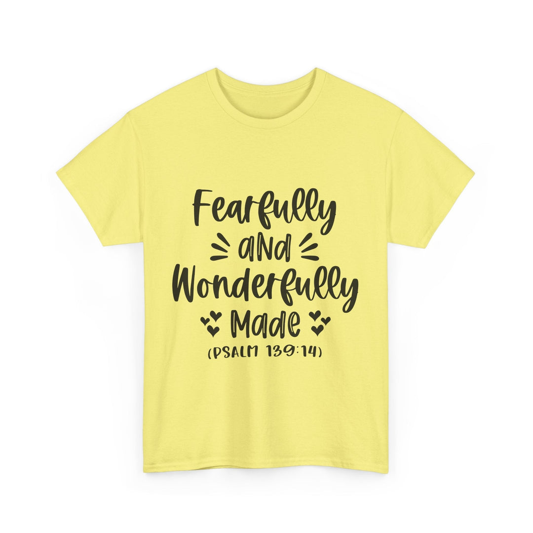Fearfully And Wonderfully Made Unisex Heavy Cotton Tee - Faith Scripture Gift | Gifts Of Words