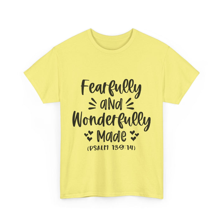 Fearfully And Wonderfully Made Unisex Heavy Cotton Tee - Faith Scripture Gift | Gifts Of Words