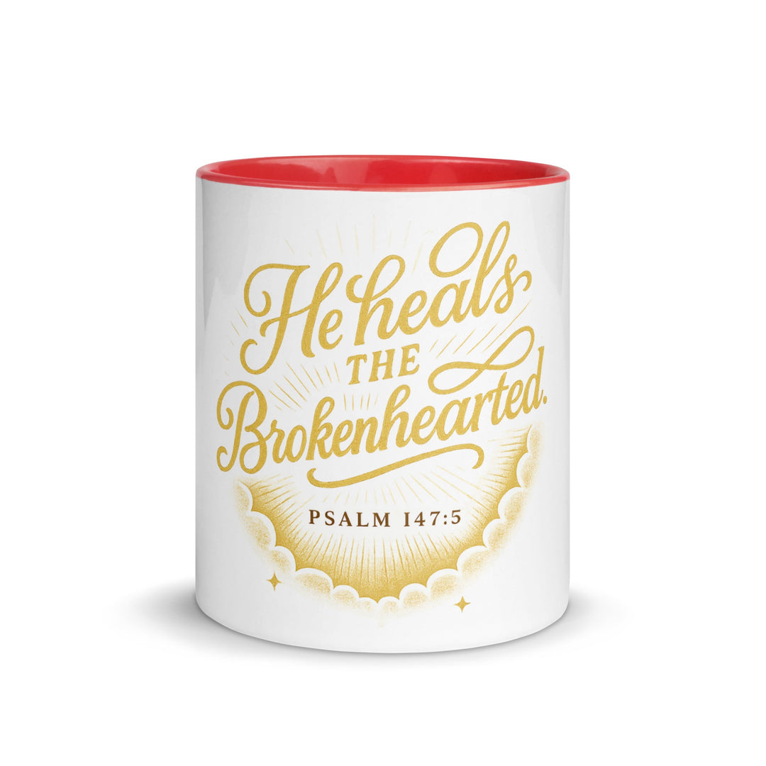 He heals the brokenhearted mug - Faith Scripture Gift | Gifts Of Words