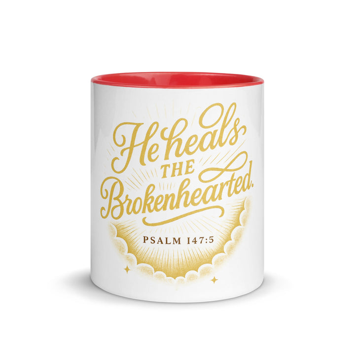 He heals the brokenhearted mug - Faith Scripture Gift | Gifts Of Words