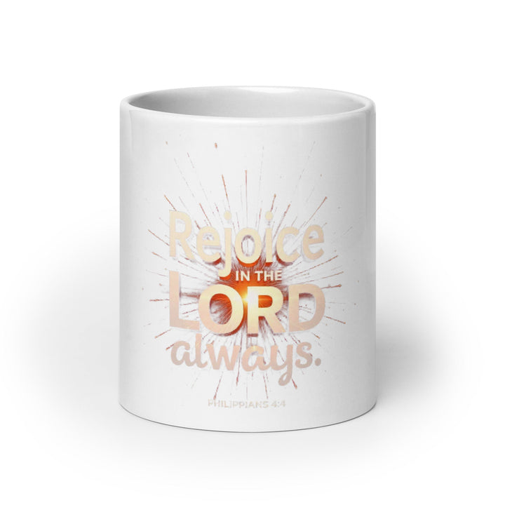 Rejoice in the Lord always Mug - Faith Scripture Gift | Gifts Of Words