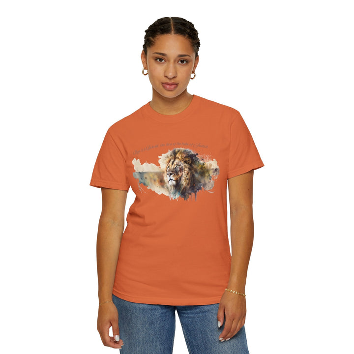 Unisex Christian Lion T-Shirt Rev 5:5 Bible Verse Tee Comfort Colors 1717 Garment-Dyed Shirt  Inspirational Faith Graphic Tee - Faith Scripture Gift | Gifts Of Words
