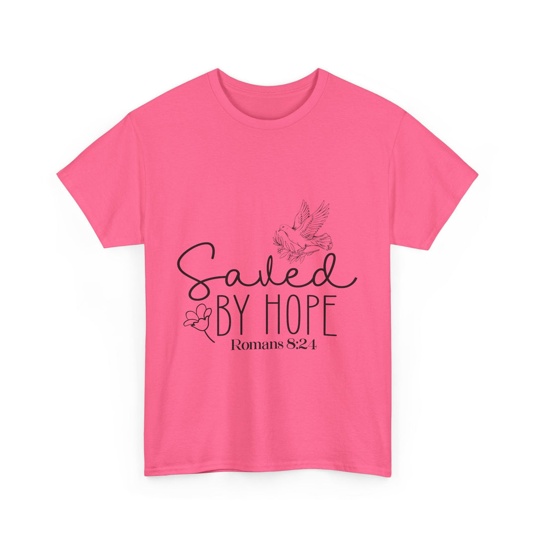 Saved by Hope Romans 8 24-01 Unisex Heavy Cotton Tee - Faith Scripture Gift | Gifts Of Words