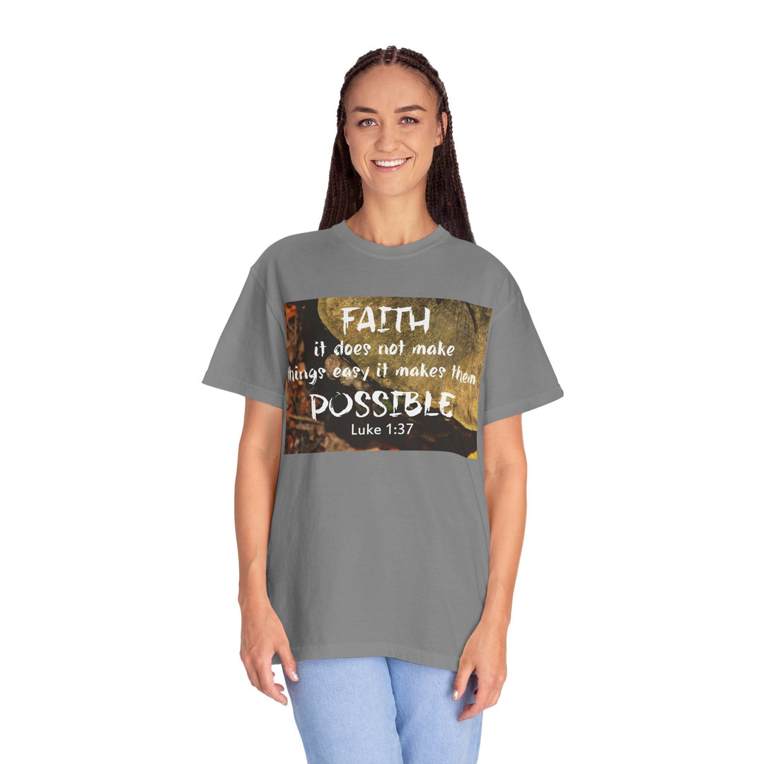 Garment-Dyed T-Shirt – Premium Retro Wash Soft Cotton Tee - Faith Scripture Gift | Gifts Of Words