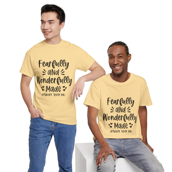 Fearfully And Wonderfully Made Unisex Heavy Cotton Tee - Faith Scripture Gift | Gifts Of Words