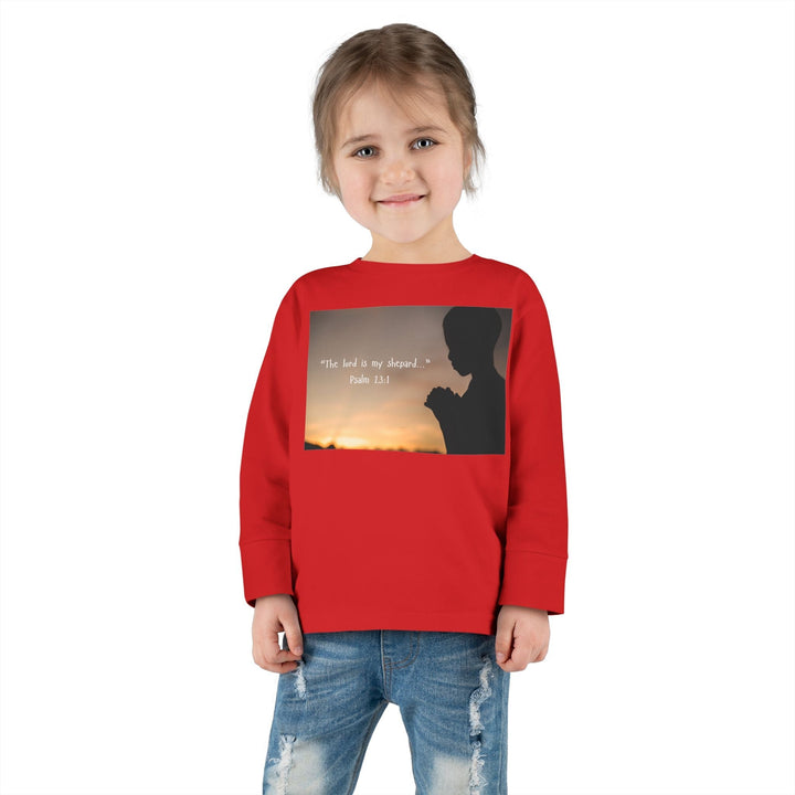 The lord is my shepard |Toddler Long Sleeve Tee - Faith Scripture Gift | Gifts Of Words