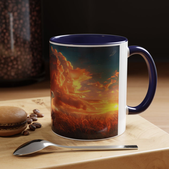 Fiery Sunset Lion Ceramic Mug – Bold Wildlife Art Drinkware Accent Coffee Mug (11, 15oz) - Faith Scripture Gift | Gifts Of Words