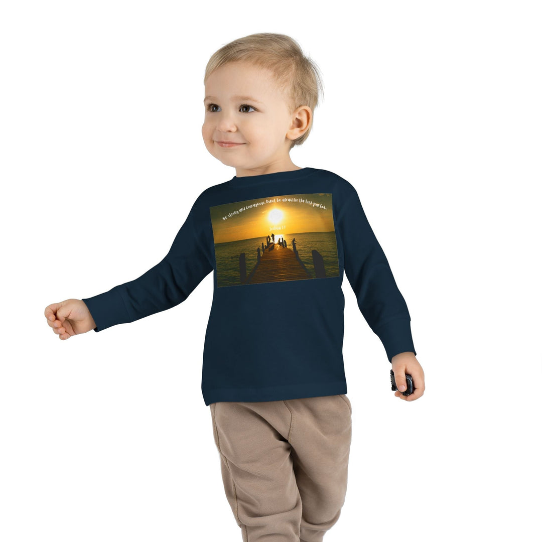 Be Strong |Toddler Long Sleeve Tee - Faith Scripture Gift | Gifts Of Words