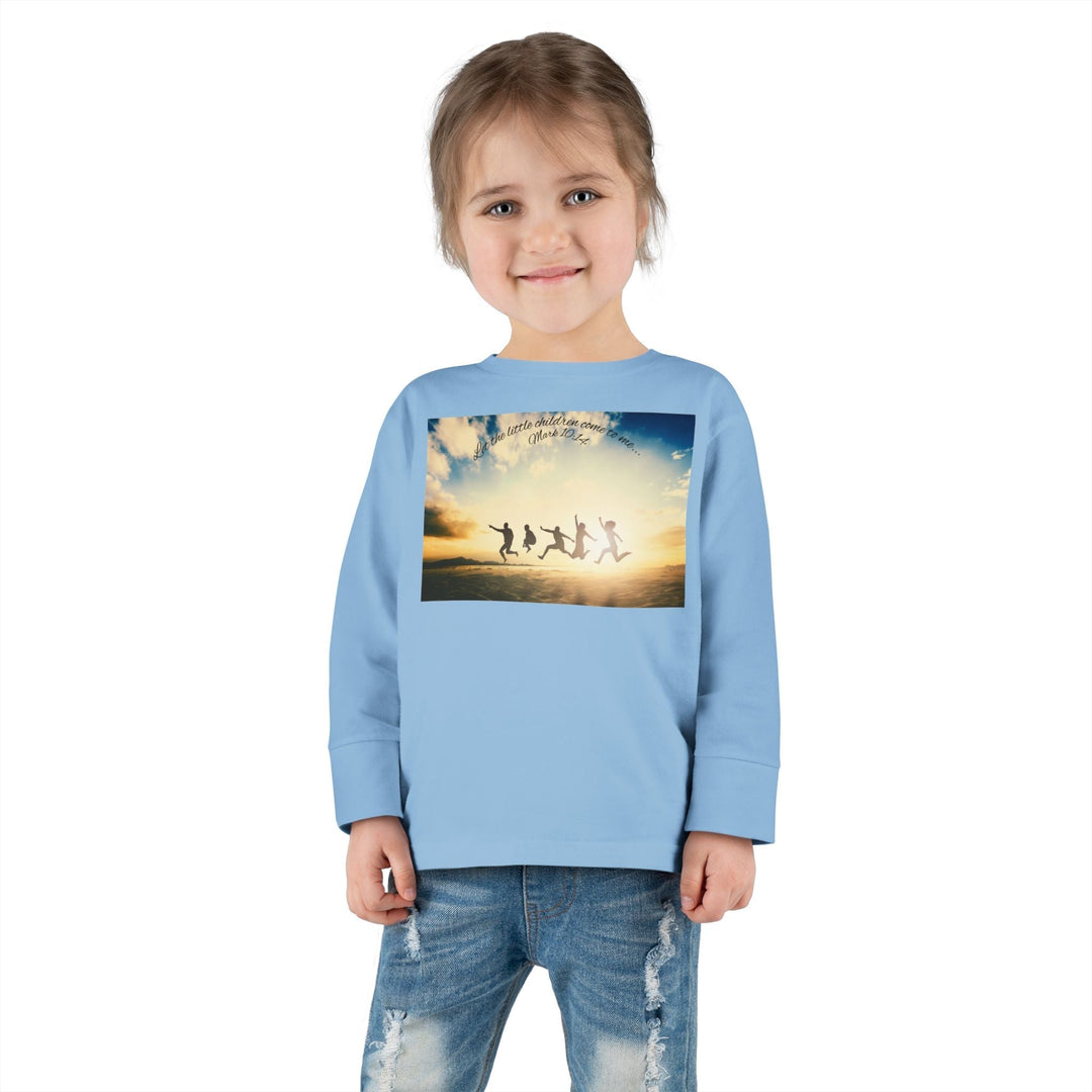 Let the little children come to me |Toddler Long Sleeve Tee - Faith Scripture Gift | Gifts Of Words