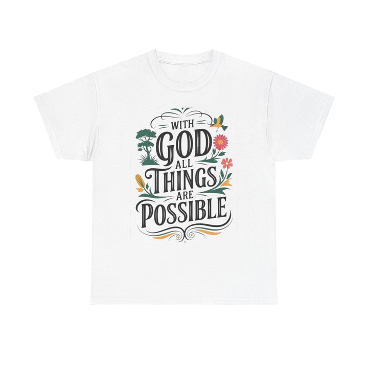 Heavy Cotton Unisex Tee - Premium Durable Graphic T-Shirt - Faith Scripture Gift | Gifts Of Words