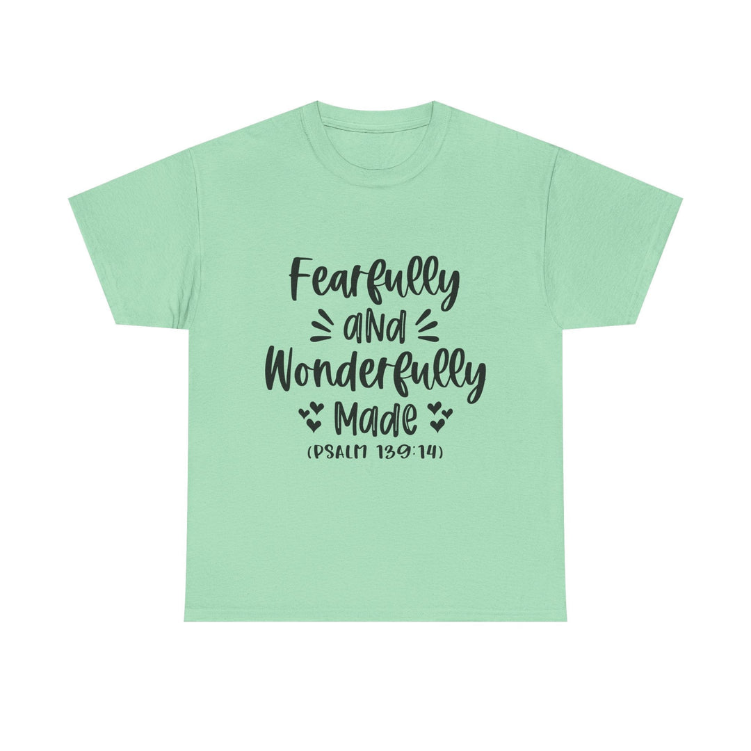 Fearfully And Wonderfully Made Unisex Heavy Cotton Tee - Faith Scripture Gift | Gifts Of Words