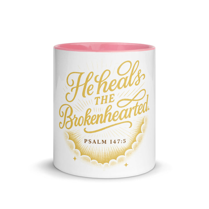 He heals the brokenhearted mug - Faith Scripture Gift | Gifts Of Words