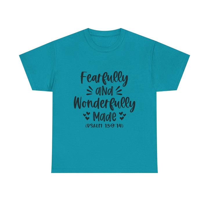 Fearfully And Wonderfully Made Unisex Heavy Cotton Tee - Faith Scripture Gift | Gifts Of Words