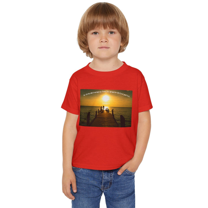Be strong and courageous | Cotton™ Toddler T-shirt - Faith Scripture Gift | Gifts Of Words