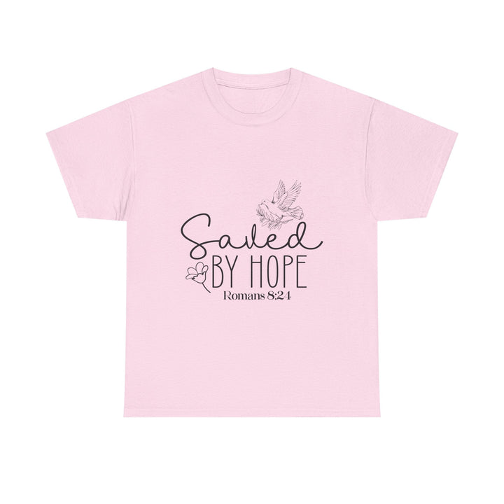 Saved by Hope Romans 8 24-01 Unisex Heavy Cotton Tee - Faith Scripture Gift | Gifts Of Words